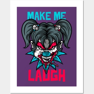 Scary Clown "Make Me Laugh" Funny Posters and Art